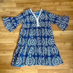 Saiph Lab White and Blue Cotton Dress